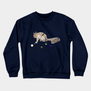 Squirrel playing pool Crewneck Sweatshirt